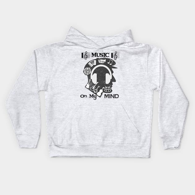 Music on my mind T Shirt for Music Lover Kids Hoodie by Savi L'amour